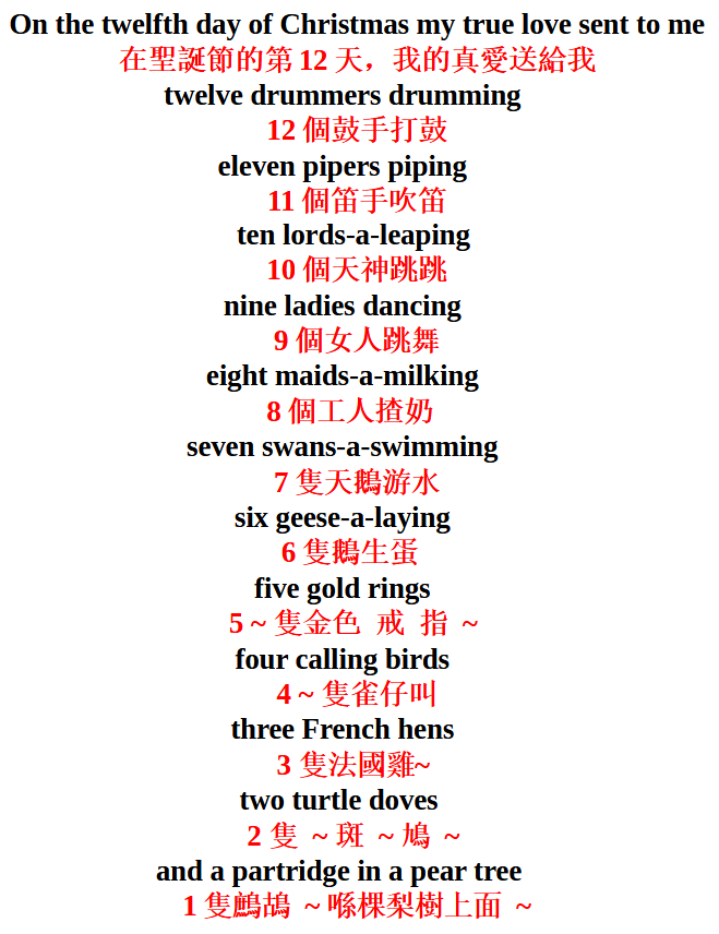 12 Days of Christmas