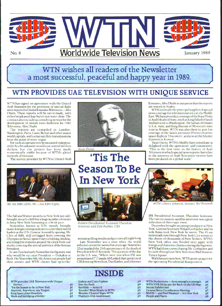 January 1989 WTN Newsletter Cover